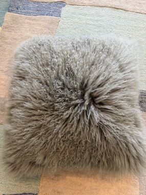 West Elm Mongolian Lamb Pillow Cover with down alternative insert